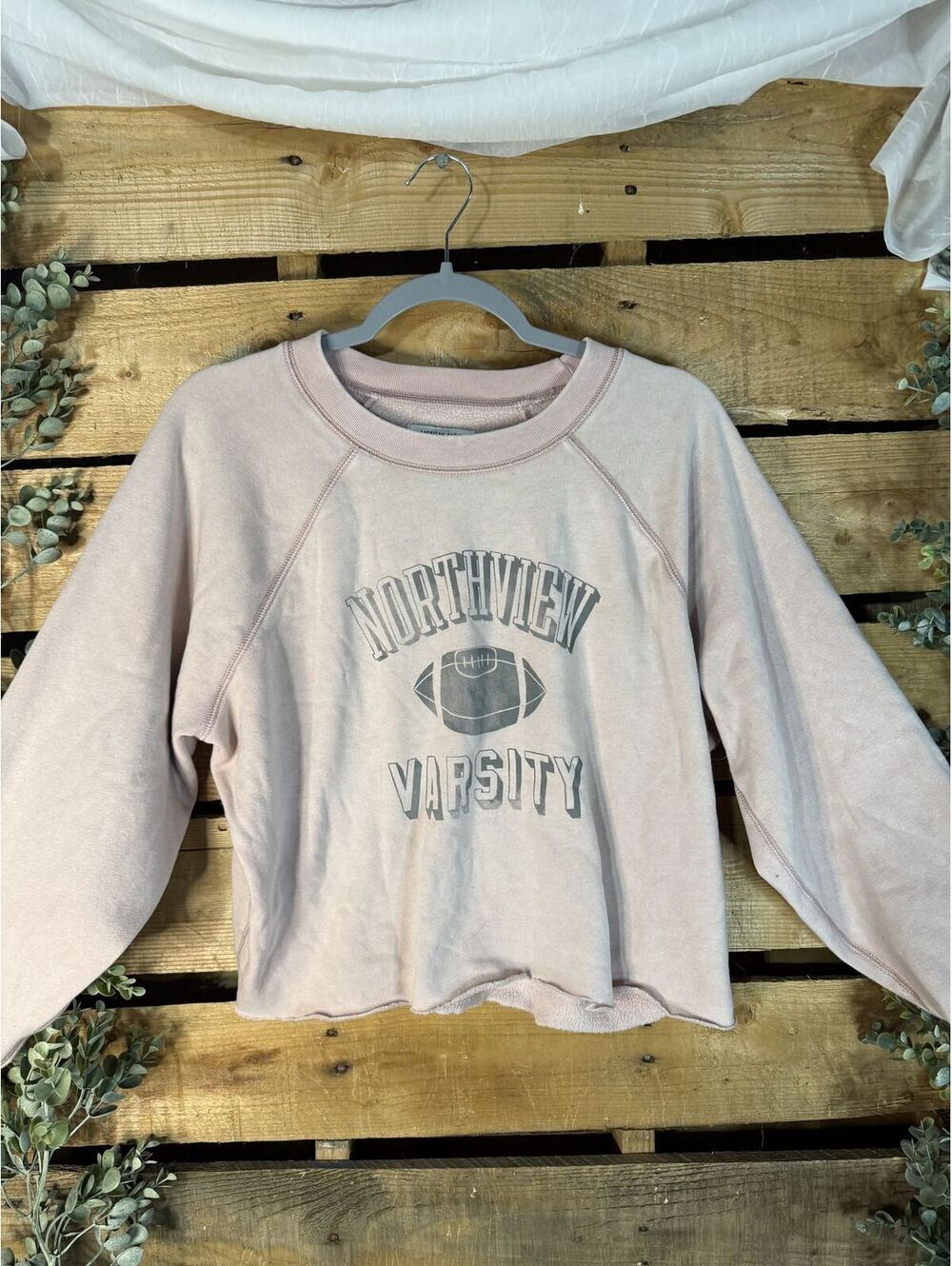American Eagle Pink Northview Varsity Sweatshirt Size XL